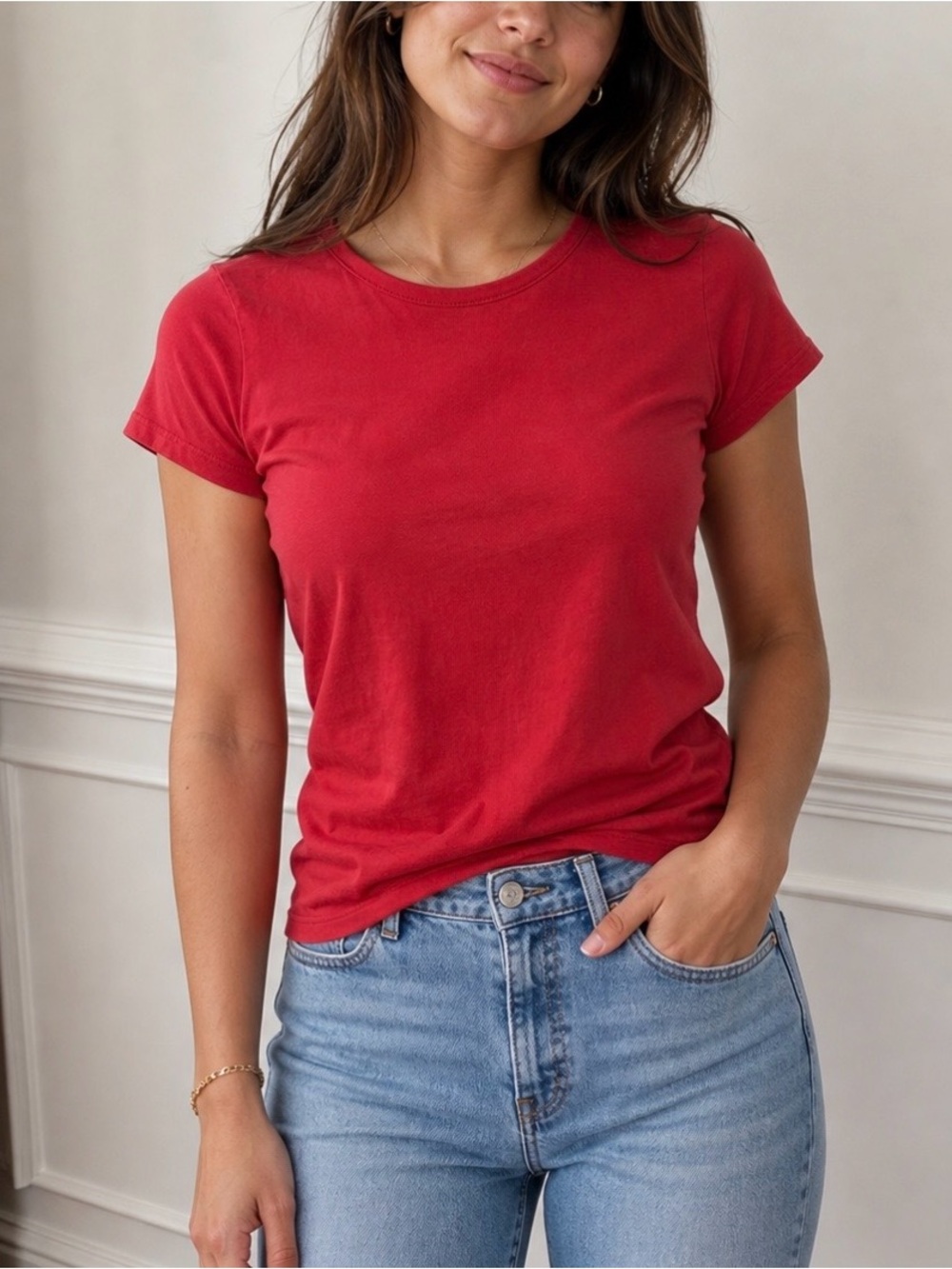 Willi Smith Red Short Sleeve Crewneck Tee